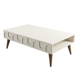 Hanah Home Lyon 34 Mesa de Centro Crema y Nogal